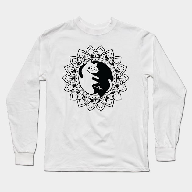 mandala cat Long Sleeve T-Shirt by frederickpuragarcia